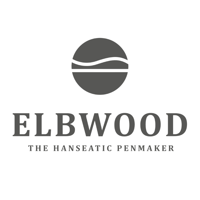 das Logo von ELBWOOD mit dem Schriftzug ELBWOOD The Hanseatic Penmaker