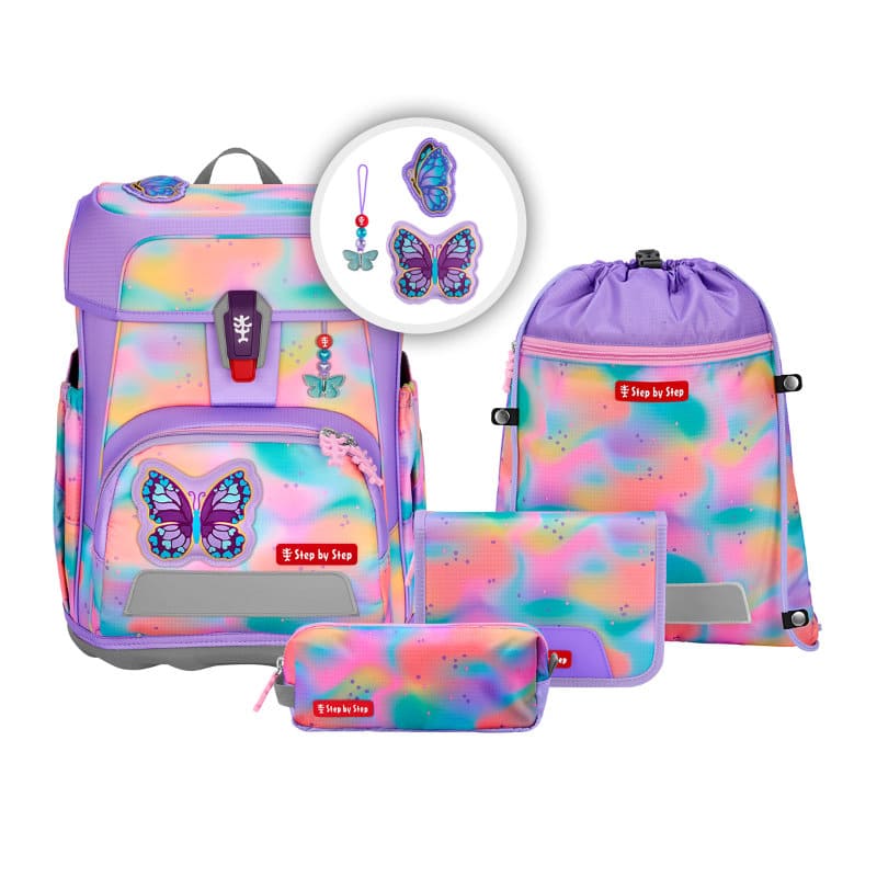 CLOUD Flash Special Edition Schulranzen-Set  5-tlg. Butterfly Luna | Step by Step