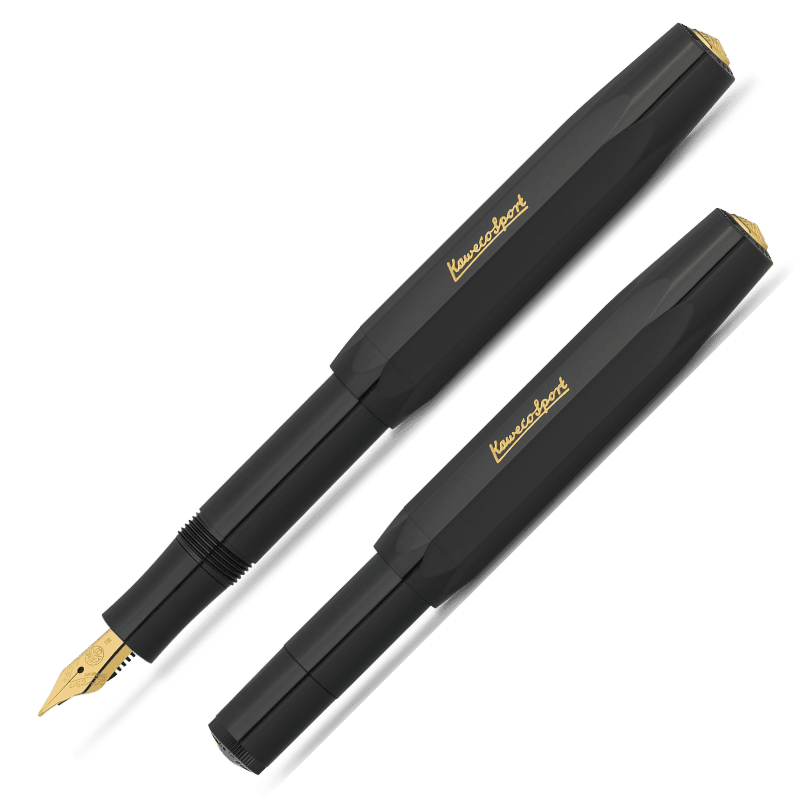 Kaweco CLASSIC SPORT Füllhalter schwarz vergoldete Feder B