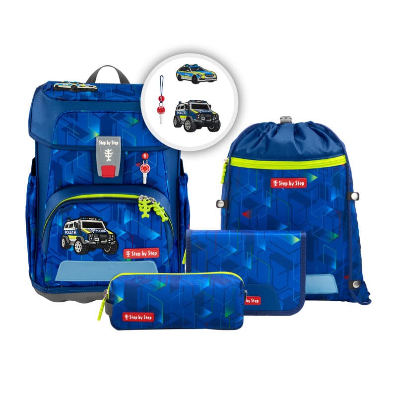 CLOUD Schulranzen-Set  5-tlg. Police Truck Charly | Step by Step